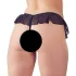 Cottelli - open string met parels en ruches - zwart