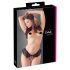 Cottelli - open string met parels en ruches (zwart) - M