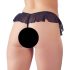 Cottelli - open string met parels en ruches (zwart) - M