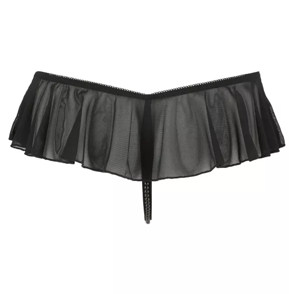 Cottelli - open string met parels en ruches - zwart - M