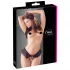 Cottelli - open string met parels en ruches - zwart - L