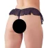 Cottelli - open string met parels en ruches - zwart - XL