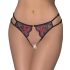 Cottelli - Rozenmotief, open damesstring - zwart - (S-L)
