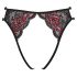 Cottelli - Rozenmotief, open damesstring - zwart - (S-L)