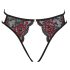 Cottelli - Rozenmotief, open damesstring - zwart - (S-L)