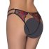 Cottelli - Rozenmotief, open damesstring - zwart - (S-L)