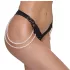 Cottelli - luxe geborduurd parel string (zwart)