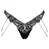 Cottelli - luxe geborduurd parel string (zwart)