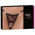 Cottelli - Luxe string met parels en rozen (zwart)