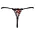 Cottelli - Luxe string met parels en rozen (zwart)