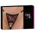 Cottelli - string met rozen en parels - luxe kanten - zwart - M/L