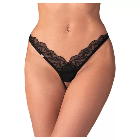 Obsessive - string dames slip - transparant kant - zwart