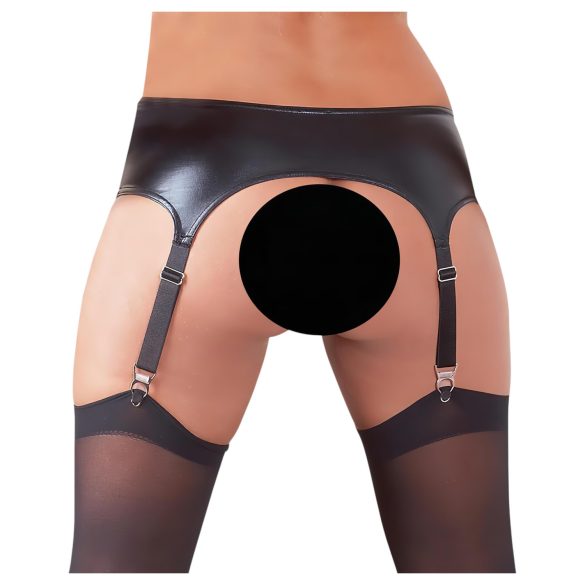 NO:XQSE - Jarretelset - Glanzend effect - Zwart - XL