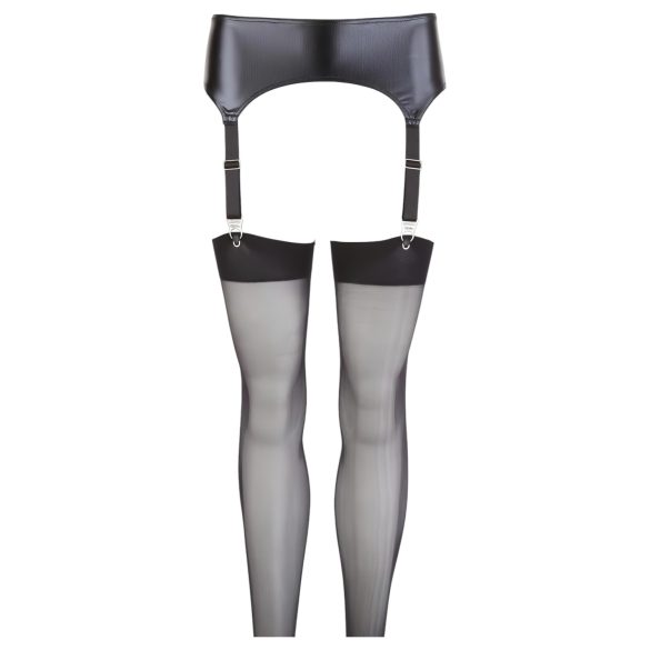 NO:XQSE - Jarretelset - Glanzend effect - Zwart - XL