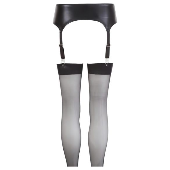 NO:XQSE - Jarretelset - Glanzend effect - Zwart - XL