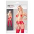 NO:XQSE - glanzend jarretelset (rood) - L/XL