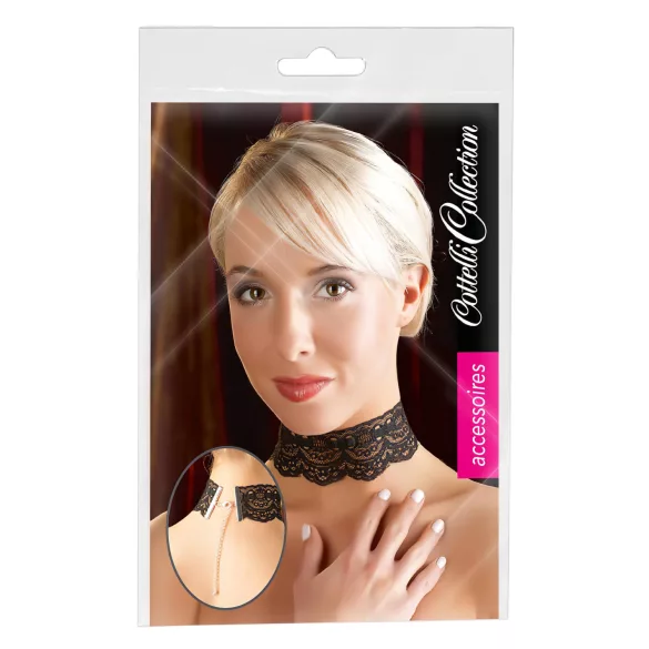 Cottelli - kunstleren kanten halsband BDSM kostuumaccessoire
