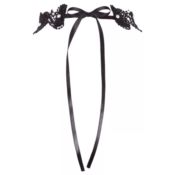 Cottelli - choker met kant en kralen - zwart