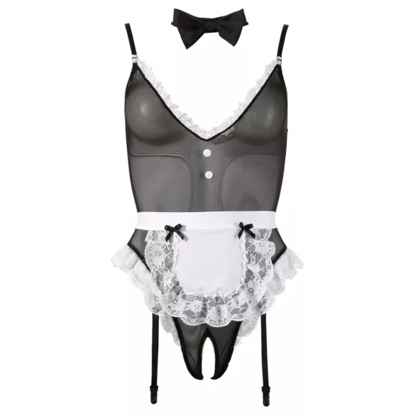 Cottelli - Lingerie body - Sexy kamermeisje - Zwart - L