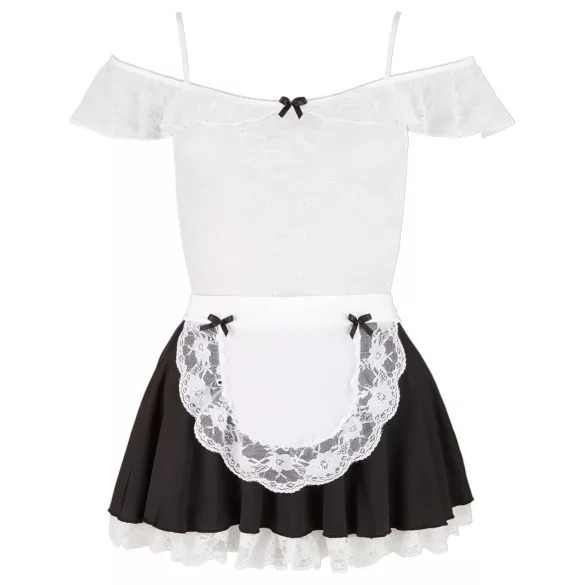 Cottelli - Verleidelijke kamermeisje outfit - Kant - Zwart - L