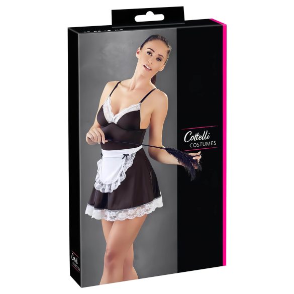 Cottelli - dienstmeidjurkje met schort (zwart-wit) - M