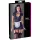 Cottelli - lingerie jurkje met jarretels - zwart/wit - kamermeisje - XL