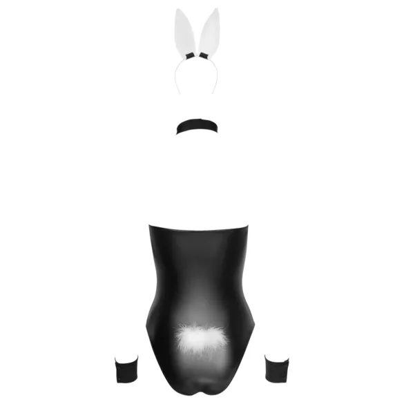 Cottelli - bunny kostuum - glanzend, sexy konijnenset - 5-delig - XL