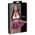 Cottelli - schoolmeisjes kostuum set - roze geruit - verkleedkleding - M