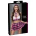 Cottelli - schoolmeisjes kostuum set - roze geruit - verkleedkleding - M