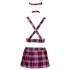 Cottelli - schoolmeisjes kostuum set - roze geruit - verkleedkleding - M