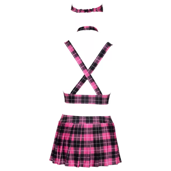 Cottelli - schoolmeisjes kostuum set - roze geruit - verkleedkleding - L