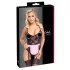 Cottelli - doorzichtige kamermeisje outfit - zwart/roze