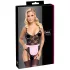 Cottelli - doorzichtige kamermeisje outfit - zwart/roze