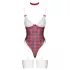 Cottelli - lingerie body set - rood geruit - dames body