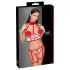 Cottelli - open verpleegsterskostuum set (wit-rood) - L