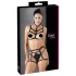 Cottelli - zwarte sierlijke bodyharnas lingerie‑trio (S‑L)