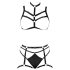 Cottelli - sierlijk harnaslingerie trio - zwart (S-L)