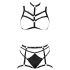 Cottelli - bodyharnas lingerie set - zwart - S/L