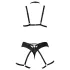 Cottelli - zwarte sierlijke bodyharnas lingerie‑trio (S‑L)
