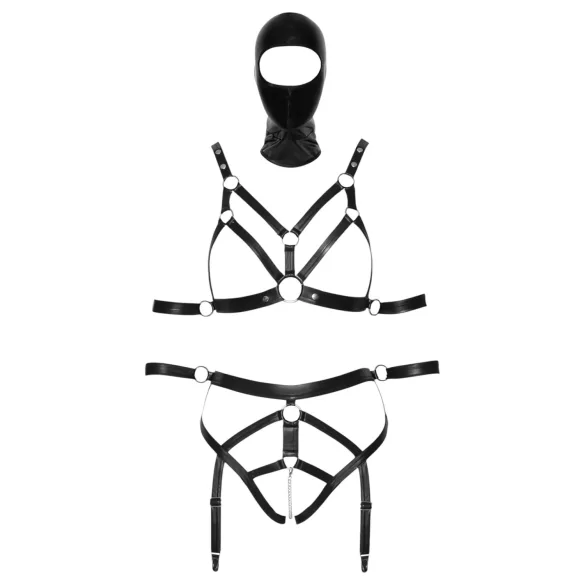 Bad Kitty - lingerie set met masker - zwart
