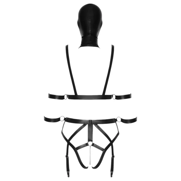 Bad Kitty - lingerie set met masker - zwart - S