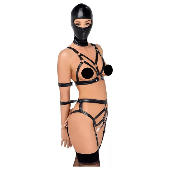 Bad Kitty - lingerie set met masker - zwart - M