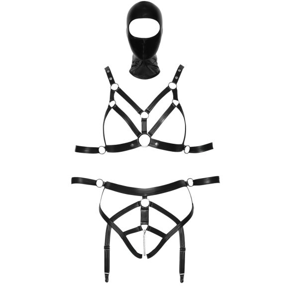 Bad Kitty - lingerie set met masker - zwart - M