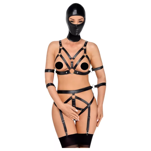 Bad Kitty - lingerie set met masker - zwart - L