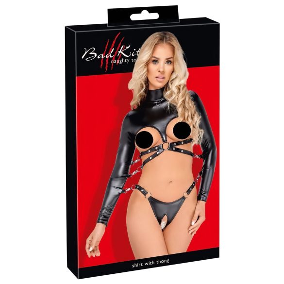 Bad Kitty - open borst bondage set (zwart) - L