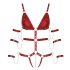 Bad Kitty - Rood bondage body met studs