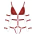 Bad Kitty - rood bondage harnas met studs