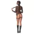 Bad Kitty - BDSM doorschijnende netset met zweep (zwart) - L