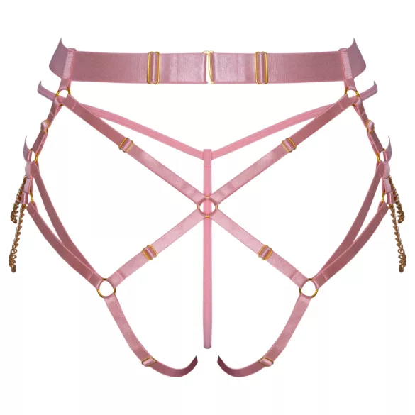 Bad Kitty - harnas met ketting en string (roze)