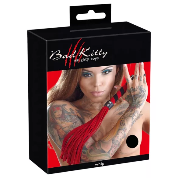 Bad Kitty - zweepje - suede - rood